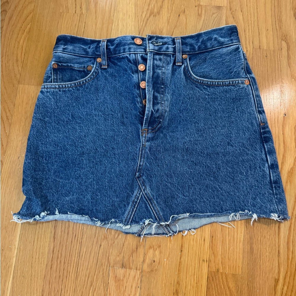 Agolde Quinn Blue Denim Skirt Size 26